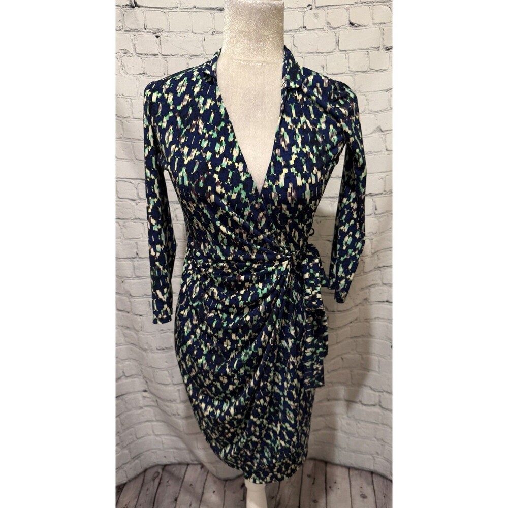 Maggy London Long Sleeve Printed Wrap Dress Size 2